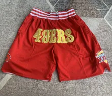 49ERS red Four Bags NBA Pants