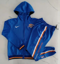 2022 OKC Thunder Blue Hoody Zipper Jacket Tracksuit（雷霆）