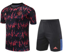 2022 M Utd Black Red Short Training Jersey(A Set)