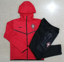 2022/23 Portugal Red Hoody Zipper Jacket Tracksuit (F408)