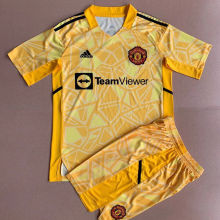 2022/23 M Utd Goalkeeper Yellow Kids Soccer Jersey