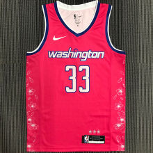 Wizards  KUZMA #33 City Edition Dark pink NBA Jerseys