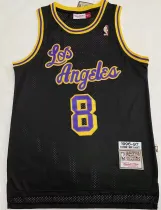 1996/97 Lakers Bryant #8 Black Mitchell Ness Retro Jerseys 刺绣