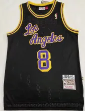 1996/97 Lakers Bryant #8 Black Mitchell Ness Retro Jerseys 刺绣