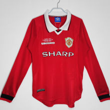 1999/2000 M Utd Home Long Sleeve Retro Soccer Jersey