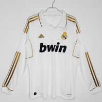2011/12 RM Home White Retro Long Sleeve Soccer Jersey