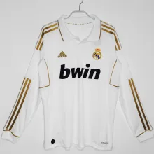 2011/12 RM Home White Retro Long Sleeve Soccer Jersey