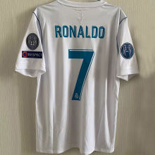 RONALDO # 7 RM Home UCL FINAL KYIV 2018 Retro Jersey 2017/18 (Have All Patch 全臂章)