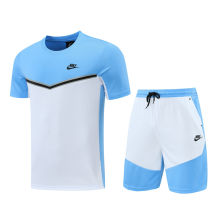 2022 Ni~White Blue Short Training Jersey(A Set)