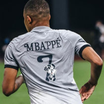MBAPPE #7 PSG 1:1 Quality Away Grey Fans Jersey 2022/23 Verdy Font