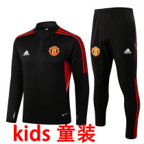 2022/23 M Utd Black Kids Sweater Tracksuit  ( E623）