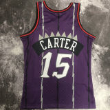1998/99 Toronto Raptors CARTER #15 Purple Retro NBA Jerseys 热压