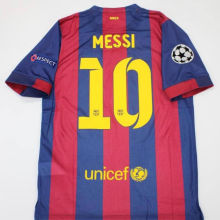 MESSI #10 BA Home Retro Soccer Jersey 2014/15 带旧款欧冠章+公平条