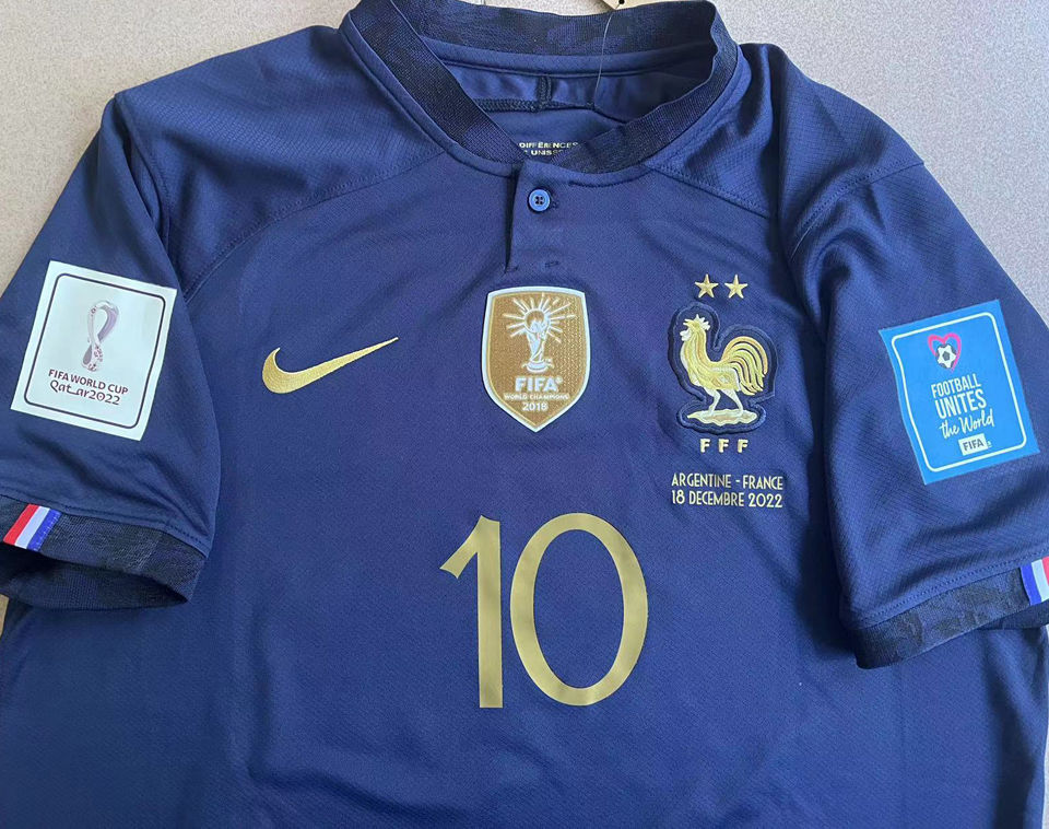 2022/23 France Home 1:1 Quality Blue Fans Soccer Jersey