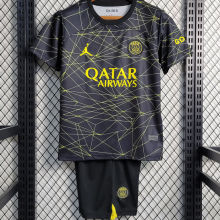 2022/23 PSG 4Th Black Glod Kids Soccer Jersey