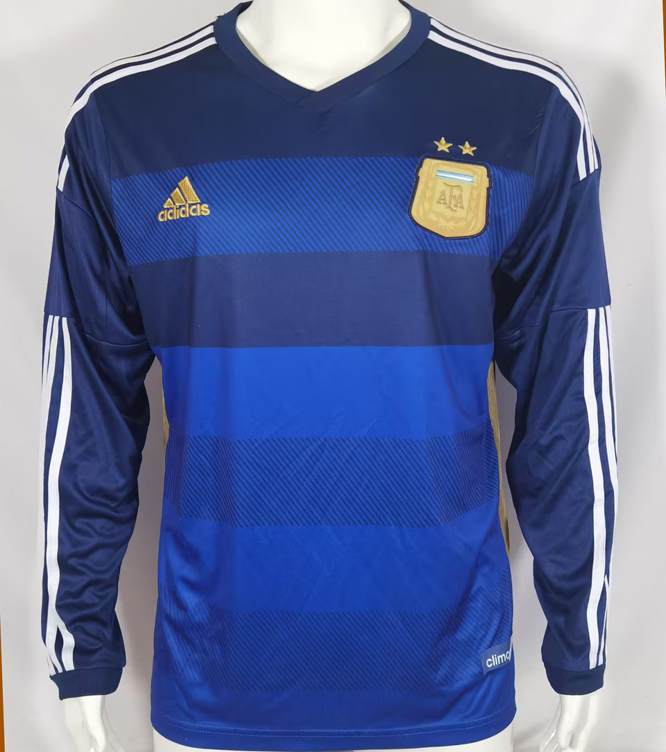 2014 Argentina Away Retro Long Sleeve Jersey
