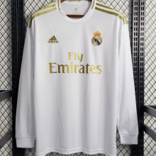 2019/20 RM Home White Long Sleeve Retro Soccer Jersey