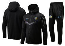 2022 In Milan Black Hoody Zipper Jacket Tracksuit (F412)