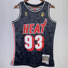 1993 Miami Heat BAPE×M&N #93 Black  NBA Jerseys