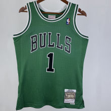 2008/09 Bulls BRSE #1 Green Retro NBA Jerseys 热压