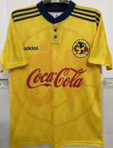 1998/99 Club America Home Yellow Retro Soccer Jersey