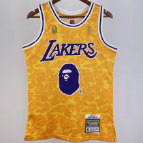 1996/97 Lakers BAPE×M&N #93 Yellow NBA Jerseys