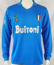 1987/88 Napoli Home Blue Retro Long Sleeve Soccer Jersey