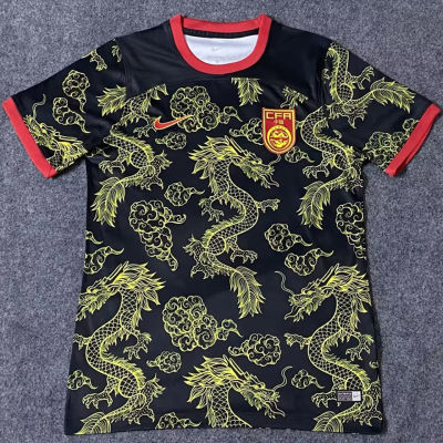 2023 Japan Black With Gold Dragon Fans Soccer Jersey