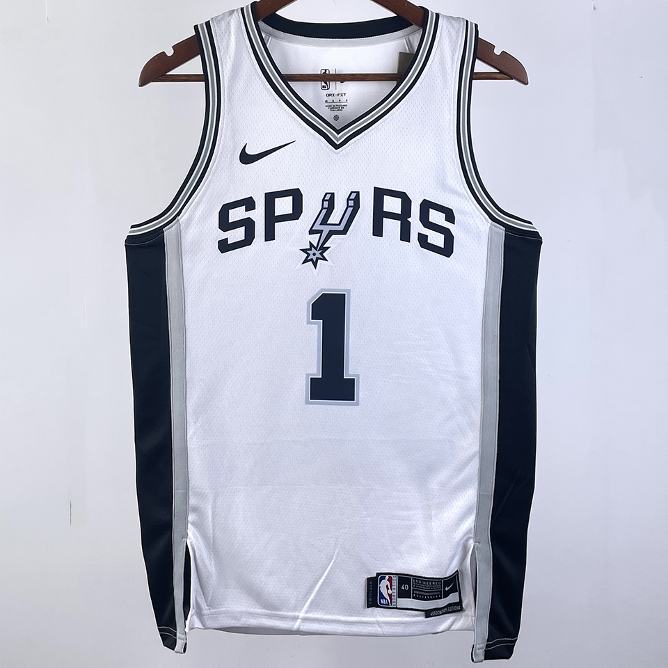 2023/24 Spurs WEMBANYAMA #1 Black Retro NBA Jerseys