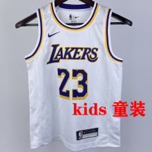 Lakers JAMES #23 White Kids NBA Jersey 热压
