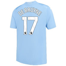 DE BRUYNE #17 Man City 1:1 Home Blue Fans Jersey 2023/24 (League Font)