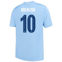 GREALISH #10 Man City 1:1 Home Blue Fans Jersey 2023/24 (UCL Font)