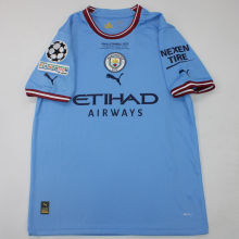 2022/23 Man City UCL Final 1:1 Quality Home Fans Jersey(Have All Patch 全臂章有胸前字有号下广告)