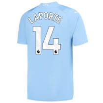 LAPORTE #14 Man City 1:1 Home Blue Fans Jersey 2023/24 (League Font)