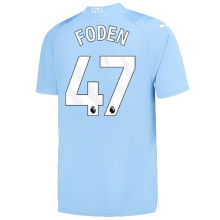 FODEN #47 Man City 1:1 Home Blue Fans Jersey 2023/24 (League Font)