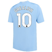 GREALISH #10 Man City 1:1 Home Blue Fans Jersey 2023/24 (League Font)