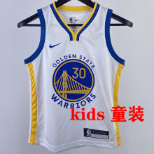 Warriors CURRY #30 White Kids NBA Jersey 热压