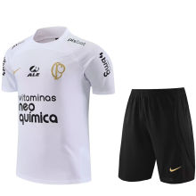 2023/24 Corinthians White Short Training Jersey 胸前有广告