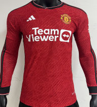 2023/24 M Utd Home Red Player Version Long Sleeve Jersey