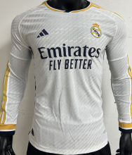2023/24 RM Home White Player Version Long Sleeve Jersey