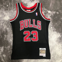 1998 Bulls JORDAN #23 Retro Black NBA Jersey