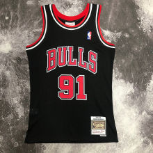 1998 Bulls RODMAN #91 Retro Black NBA Jersey