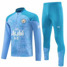 2023/24 Man City Daby Blue  Sweater Tracksuit(有花纹）