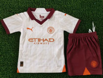 2023/24 Man City Away White Kids Soccer Jersey