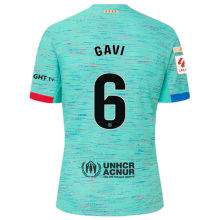 GAVI #6 BA Third Blue Fans Soccer Jersey  2023/24 (LaLiga Font 西甲字体)