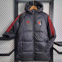 2023/24 Sao Paulo Black Cotton Jacket 红三边