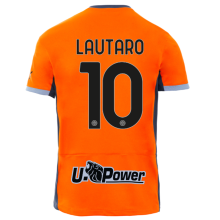 LAUTARO #10 In Milan 1:1 Third Orange Fans Jersey 2023/24 有号下广告