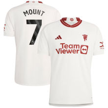 MOUNT #7 M Utd 1:1 Quality Third White Fans Jersey 2023/24  (League Font 联赛字体)