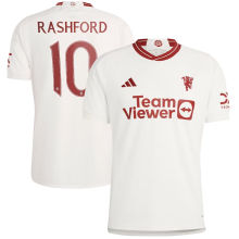 RASHFORD #10 M Utd 1:1 Quality Third White Fans Jersey 2023/24 (UCL Font 欧冠字体)