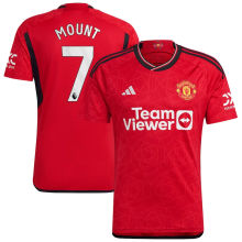MOUNT #7 M Utd 1:1 Quality Home Red Fans Jersey 2023/24 (League Font 联赛字体)